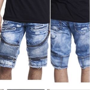 Smoke Rise , Moto Denim Shorts, Size 32